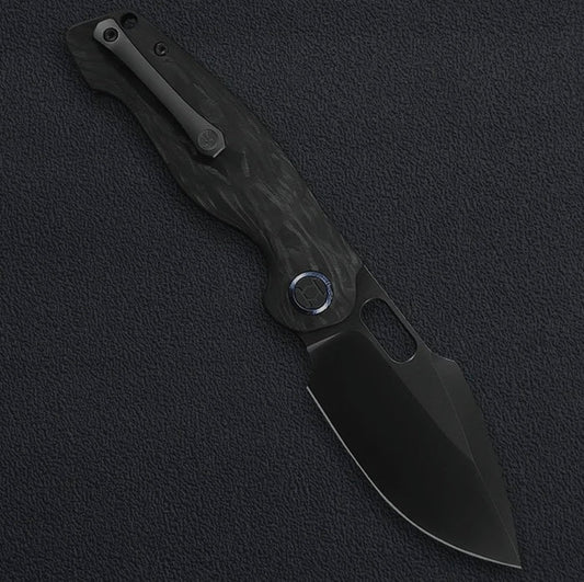 Kunwu Gringo B712-CF-4, 3.62″ DLC ELMAX Blade, Carbon Fiber, Verta Lock