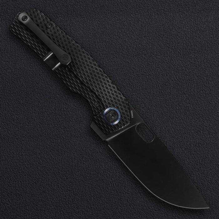 Kunwu TAO III K703L-T4D, 3.50″ DLC Vanax Blade, Diamond Titanium, Frame Lock, view 2