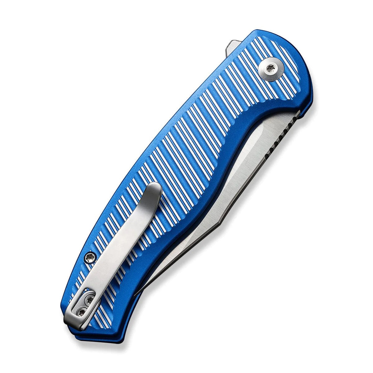 Civivi Stormhowl Folding Knife 3.3in Nitro-V Steel Blade Milled Blue Aluminum Handles - C23040B-2