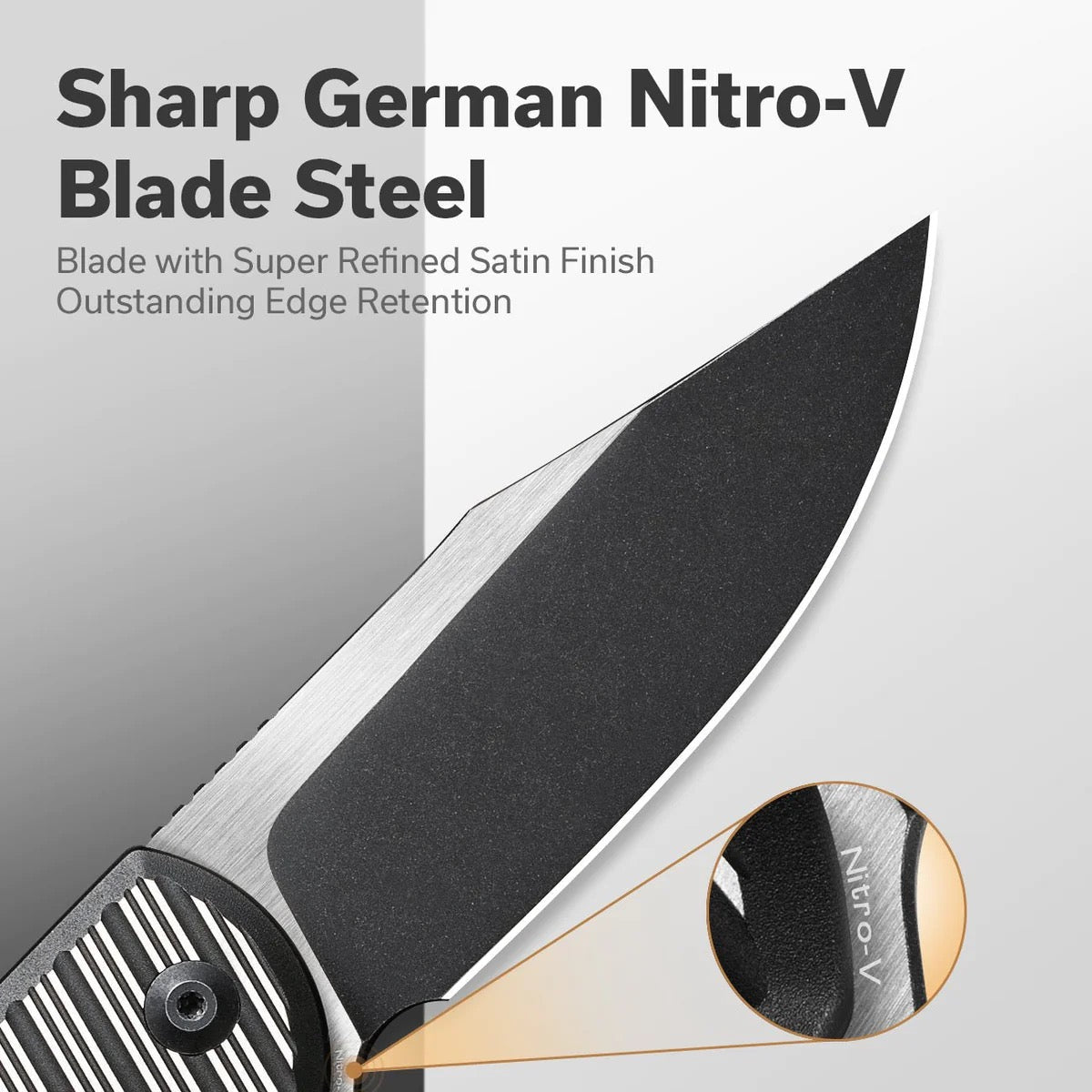 Civivi Stormhowl Folding Knife 3.3in Nitro-V Steel Blade Milled Black Aluminum Handles - C23040B-1