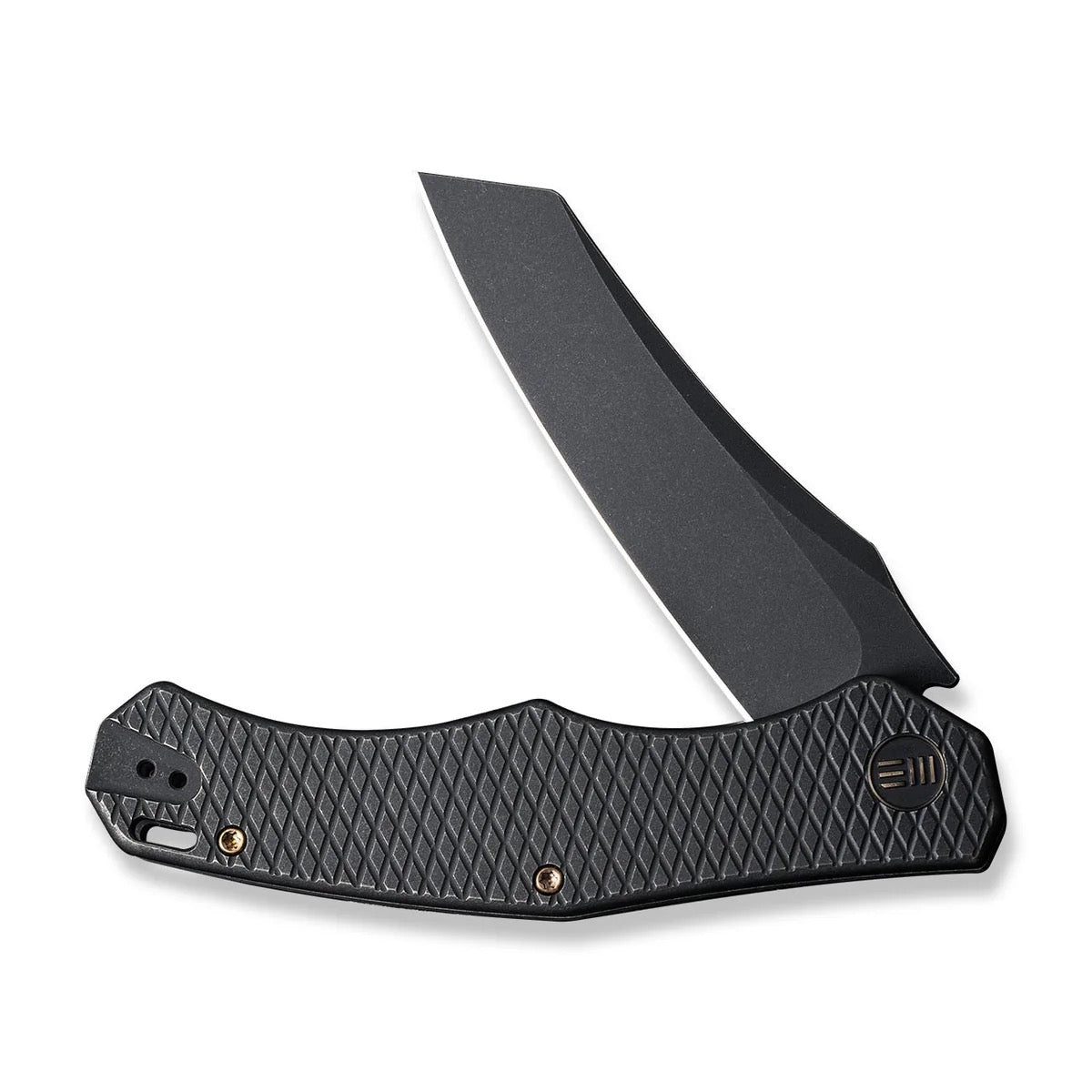 WE Knife RekkeR 3.61in CPM 20CV Reverse Tanto Blade Black Textured Titanium Handles (WE22010G-1)
