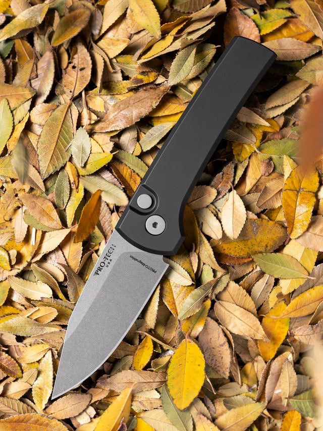 Pro-Tech Ramon Chavez Designed Scapegoat Stonewashed MagnaMax Black Aluminum Handle