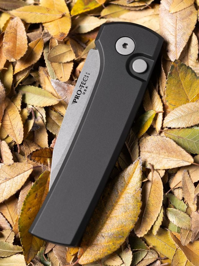 Pro-Tech Ramon Chavez Designed Scapegoat Stonewashed MagnaMax Black Aluminum Handle