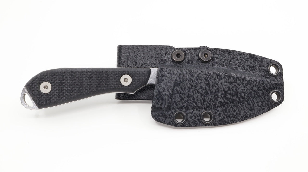 White River M1 Pro Fixed Blade Knife 3in PVD Coated S35VN Steel Black Textured G10 Handles