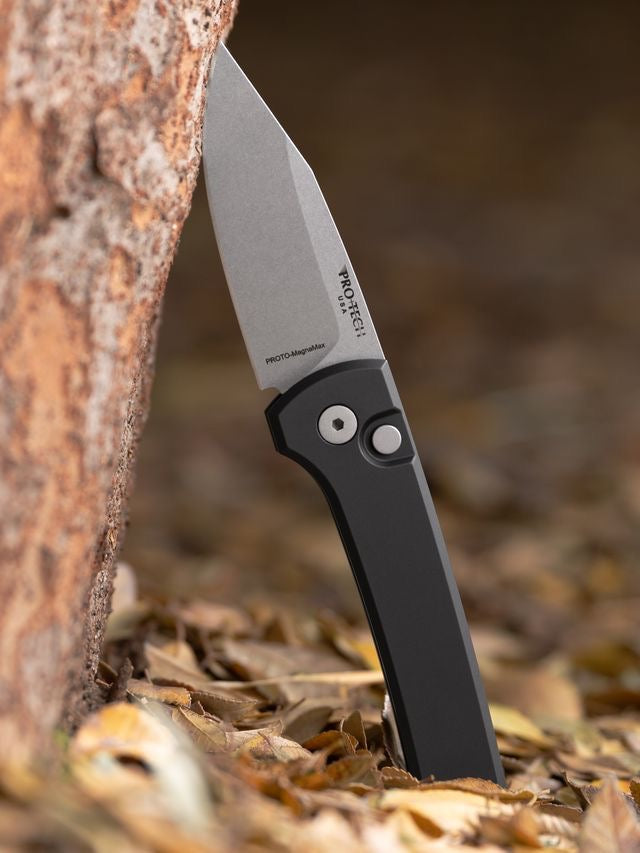 Pro-Tech Ramon Chavez Designed Scapegoat Stonewashed MagnaMax Black Aluminum Handle