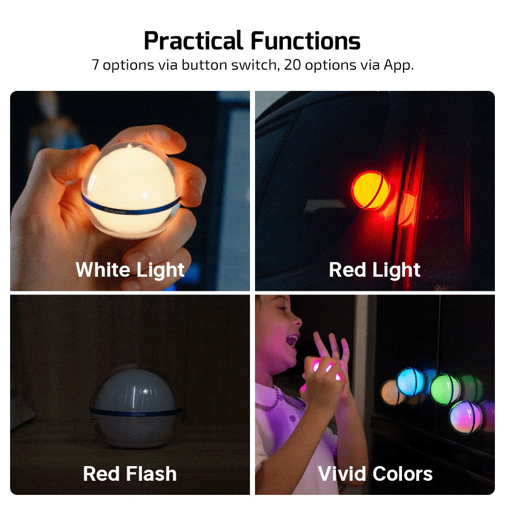 Olight Sphere USB-C Rechargeable Ambient Light with App Control - Stellar Sky