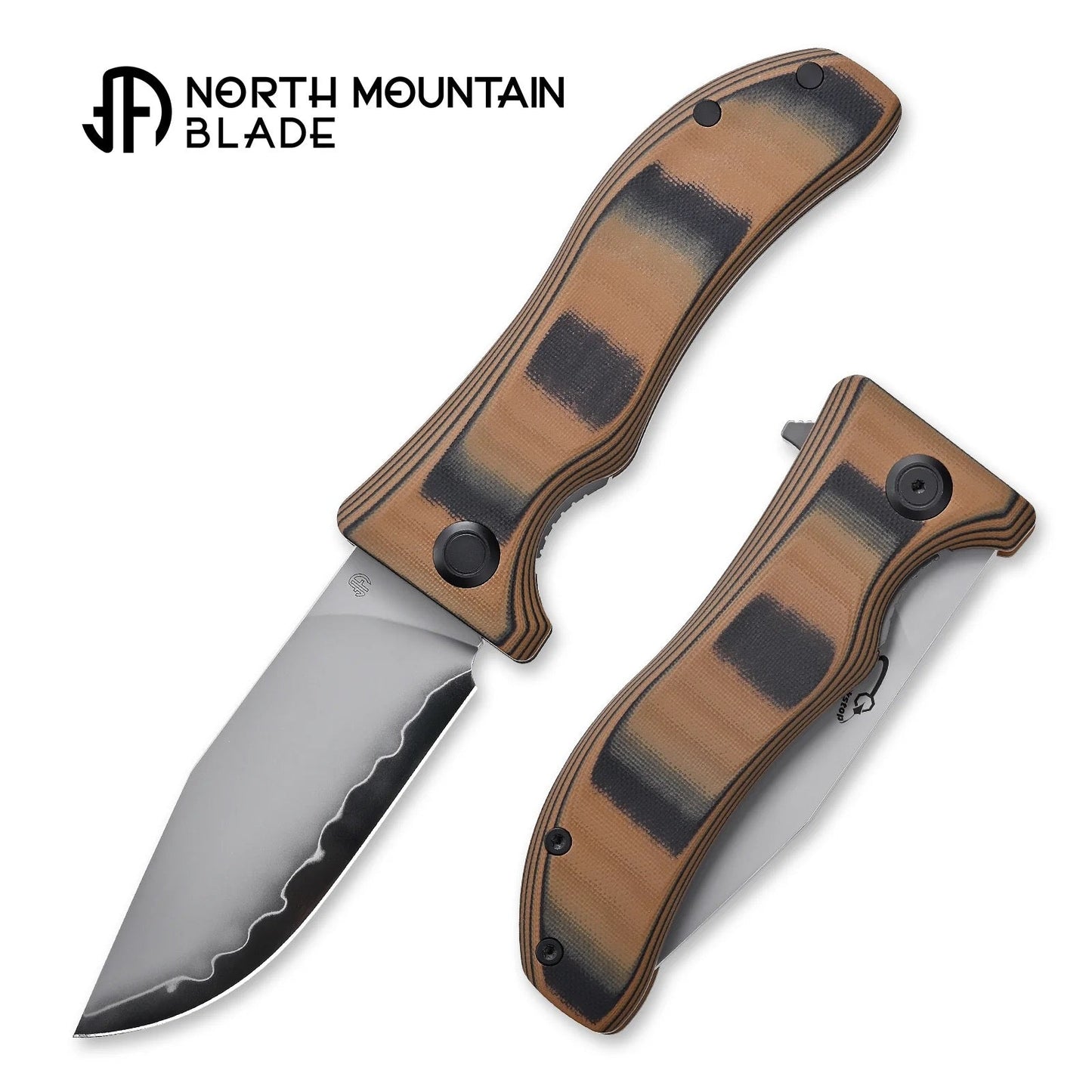 North Mountain Blade 2524-Tan front view folding pocket knife