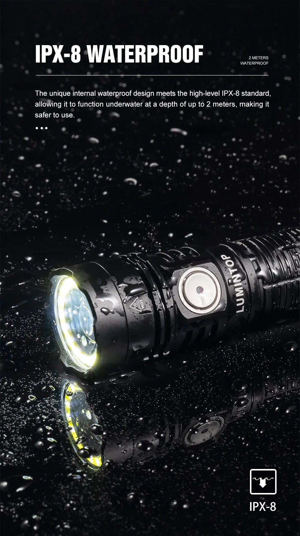 Lumintop W1 Multi-Light Rechargeable Flashlight SILVER 1 *21700 Battery Included White LED / Red LED / White Extreme Focus