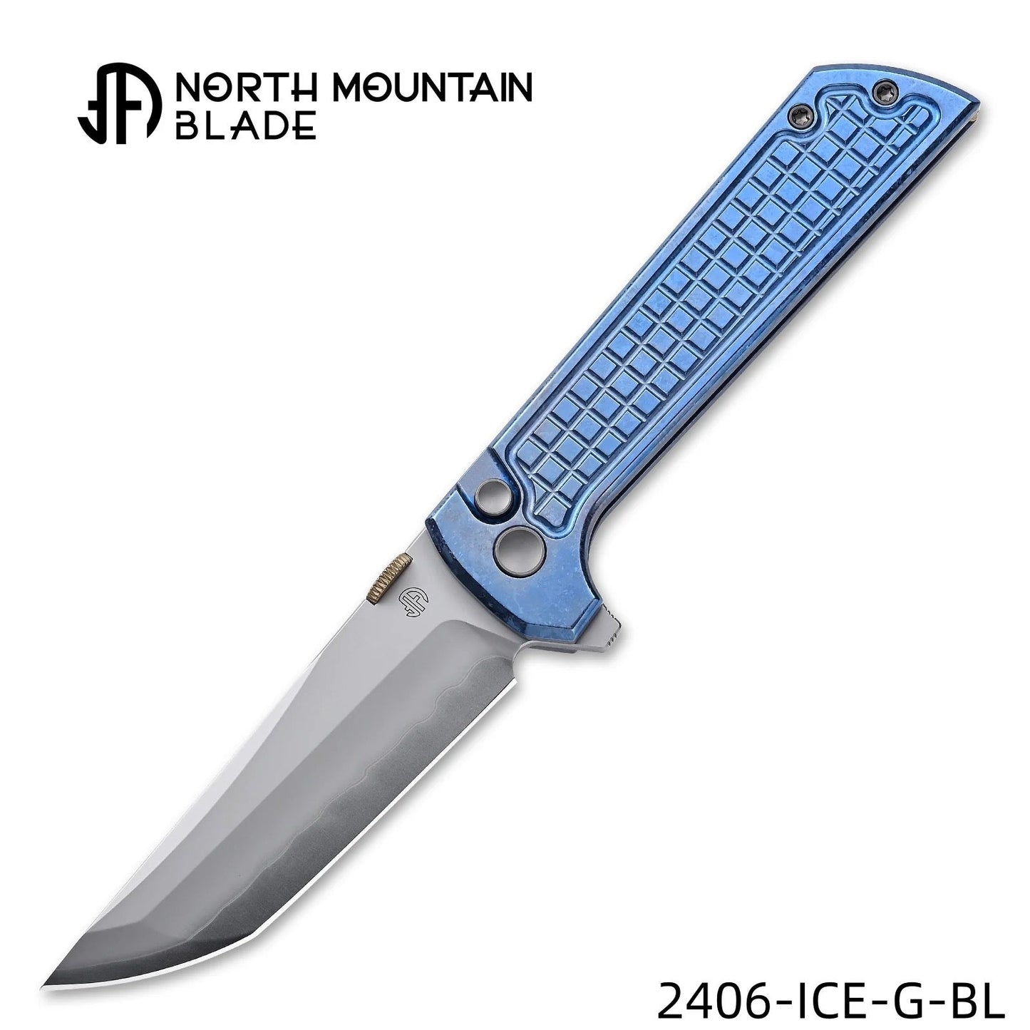 North Mountain Blade Chop 2 Ice Grid Blue Handle Tanto SLD-Magic Blade 2406-ICE-G-BL