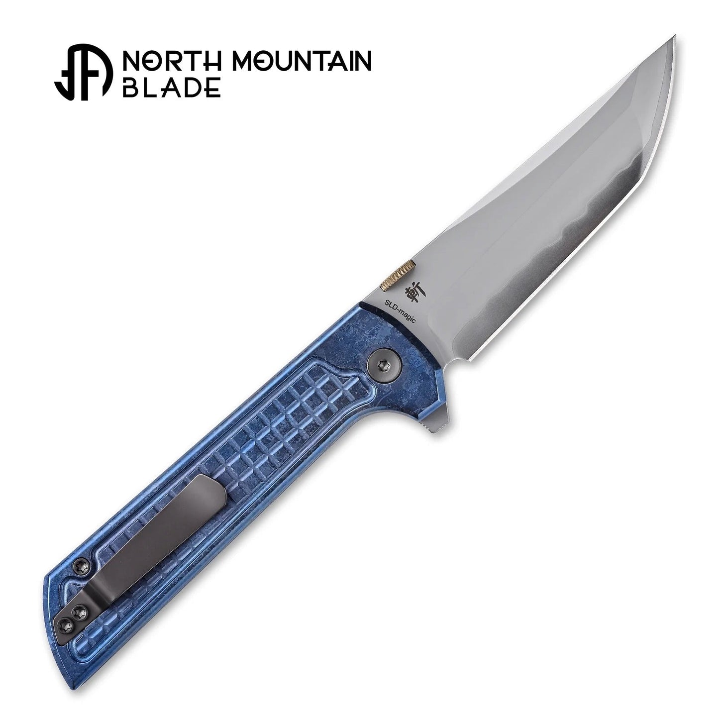 North Mountain Blade Chop 2 Ice Grid Blue Handle Tanto SLD-Magic Blade 2406-ICE-G-BL