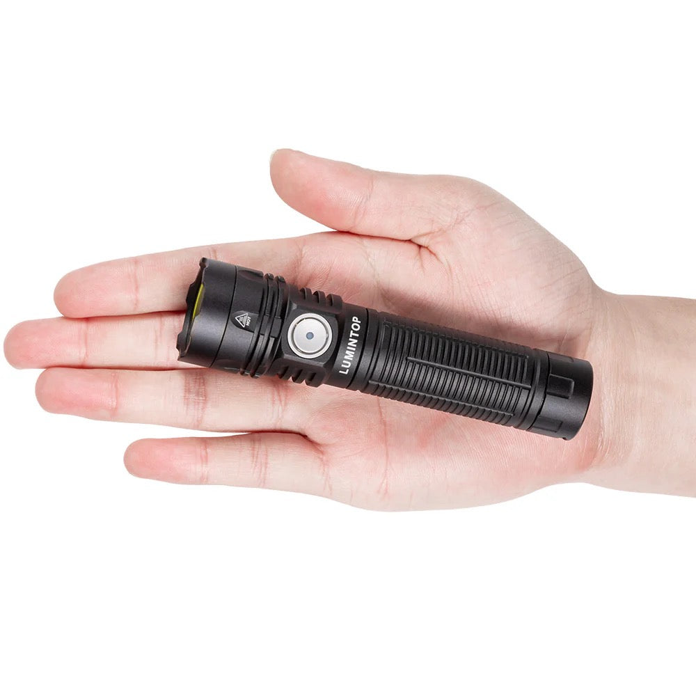 Lumintop W1 Multi-Light Rechargeable Flashlight SILVER 1 *21700 Battery Included White LED / Red LED / White Extreme Focus