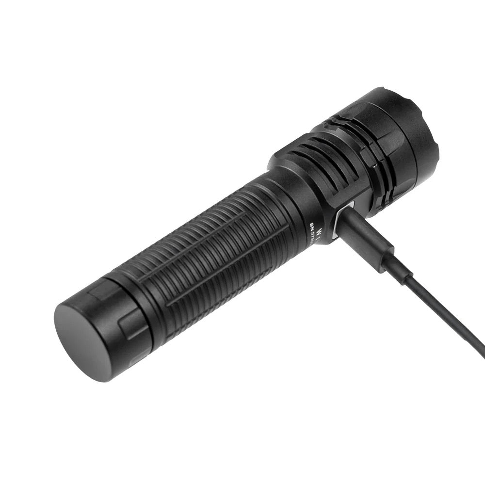 Lumintop W1 Multi-Light Rechargeable Flashlight Black 1 *21700 Battery Included White LED / Red LED / White Extreme Focus