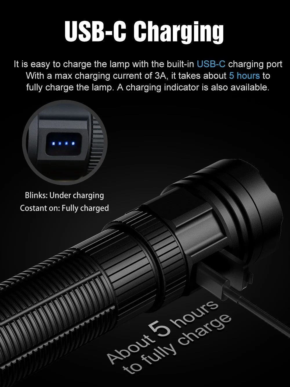 Lumintop DF1 LONG RUN-TIME 3600 Lumen Rechargeable LED Flashlight 1 * 33140 Battery Included