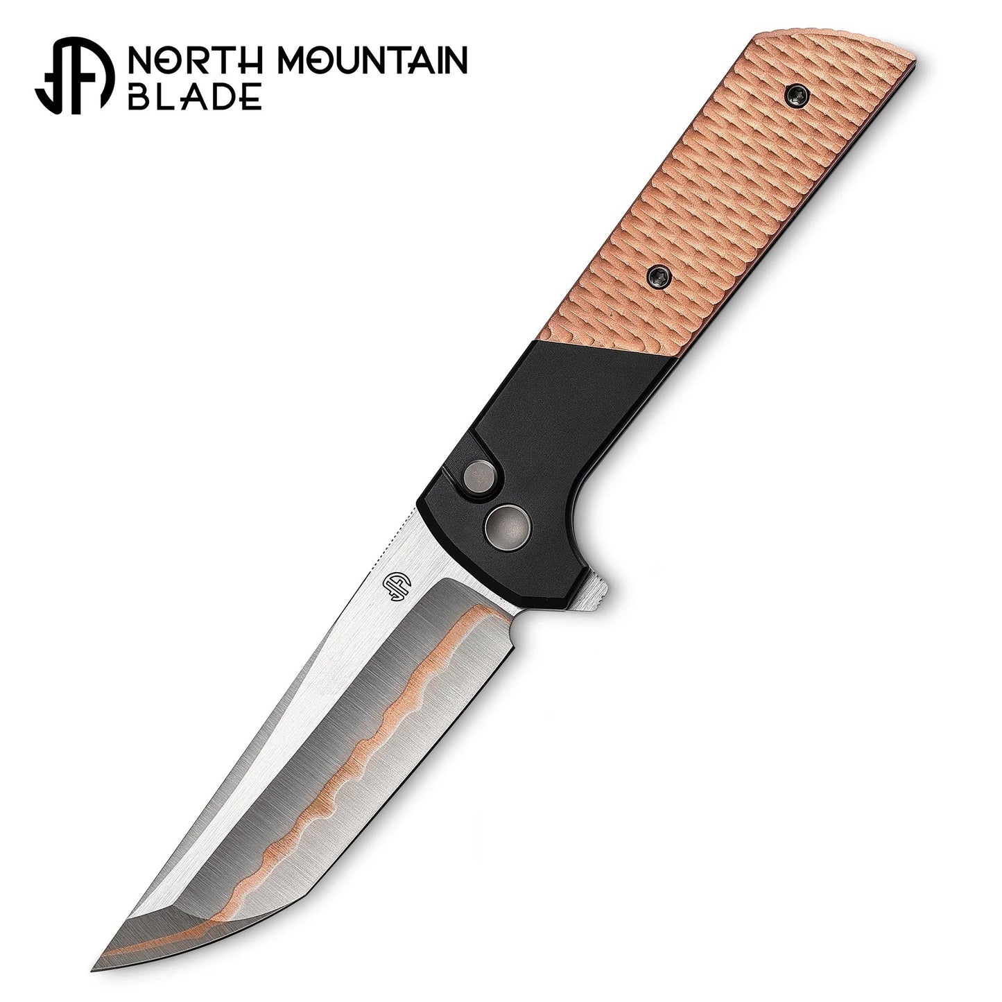North Mountain Blade Chop2-DiamondPattern front view folding knife