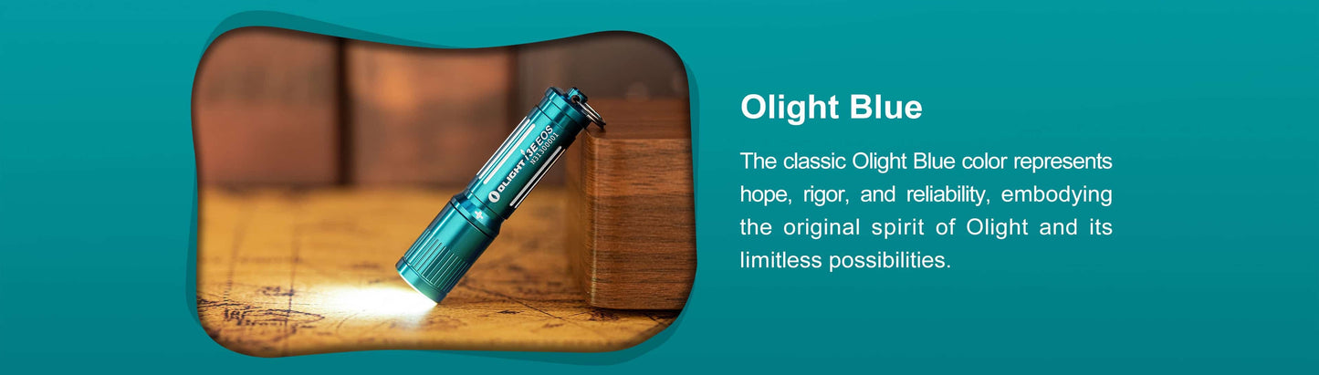 Olight i3E EOS 1x AAA 90 Lumens Philips LUXEON TX LED Keychain Light - DREAM BLUE