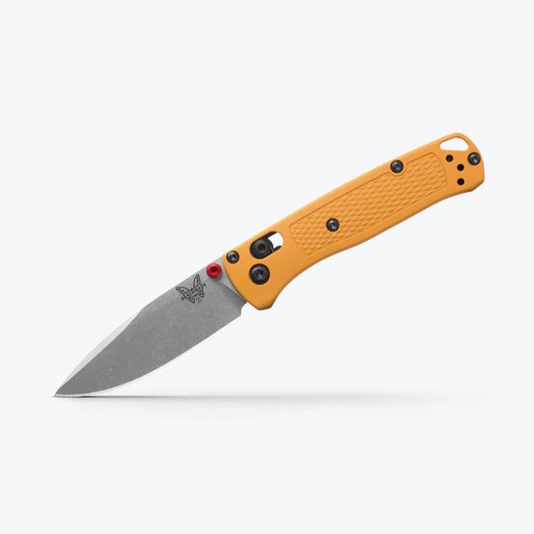 Benchmade Mini Bugout 533-08 front view, Daybreak Yellow Grivory CPM-S30V folding knife
