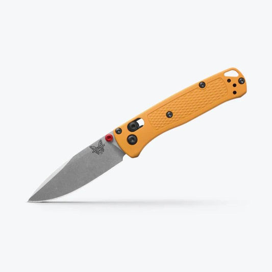 Benchmade Mini Bugout 533-08 front view, Daybreak Yellow Grivory CPM-S30V folding knife
