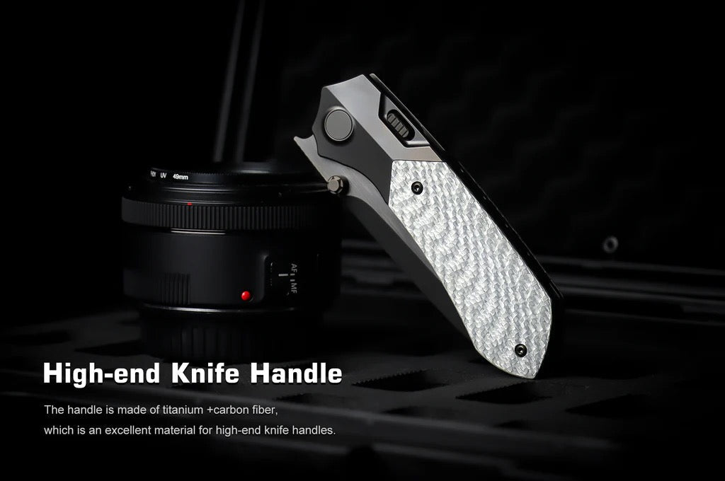 REMETTE RT-Meteor 2.99in Black DLC M390 Blade Titanium + Twill Carbon Fiber Handle RTPT-BD