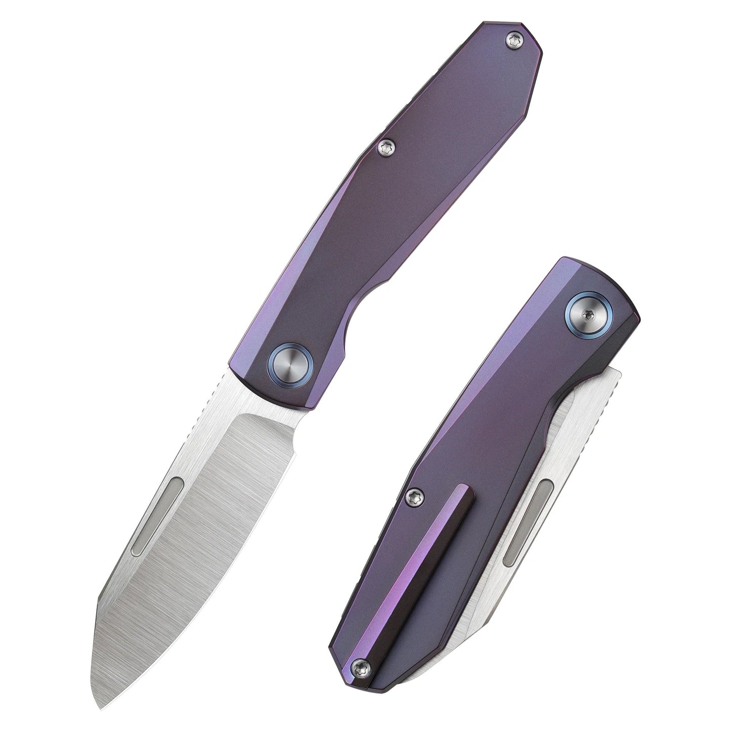Remette RT-Squirrel RTDP-C Knife – M390 Drop Point Blade, Blue Titanium Slip Joint