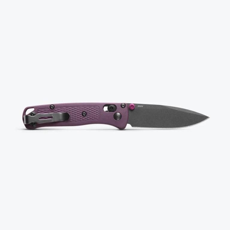 Benchmade Mini Bugout 533GY-09 blade detail, satin CPM-S30V drop-point