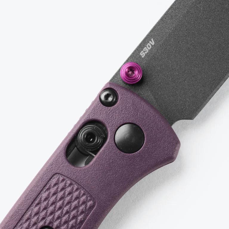 Benchmade Mini Bugout 533GY-09 Dark Purple Grivory handle detail