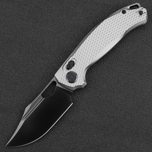 Kunwu Django XL X707XLT-3, 3.70″ DLC ELMAX Blade, Titanium, Frame Lock