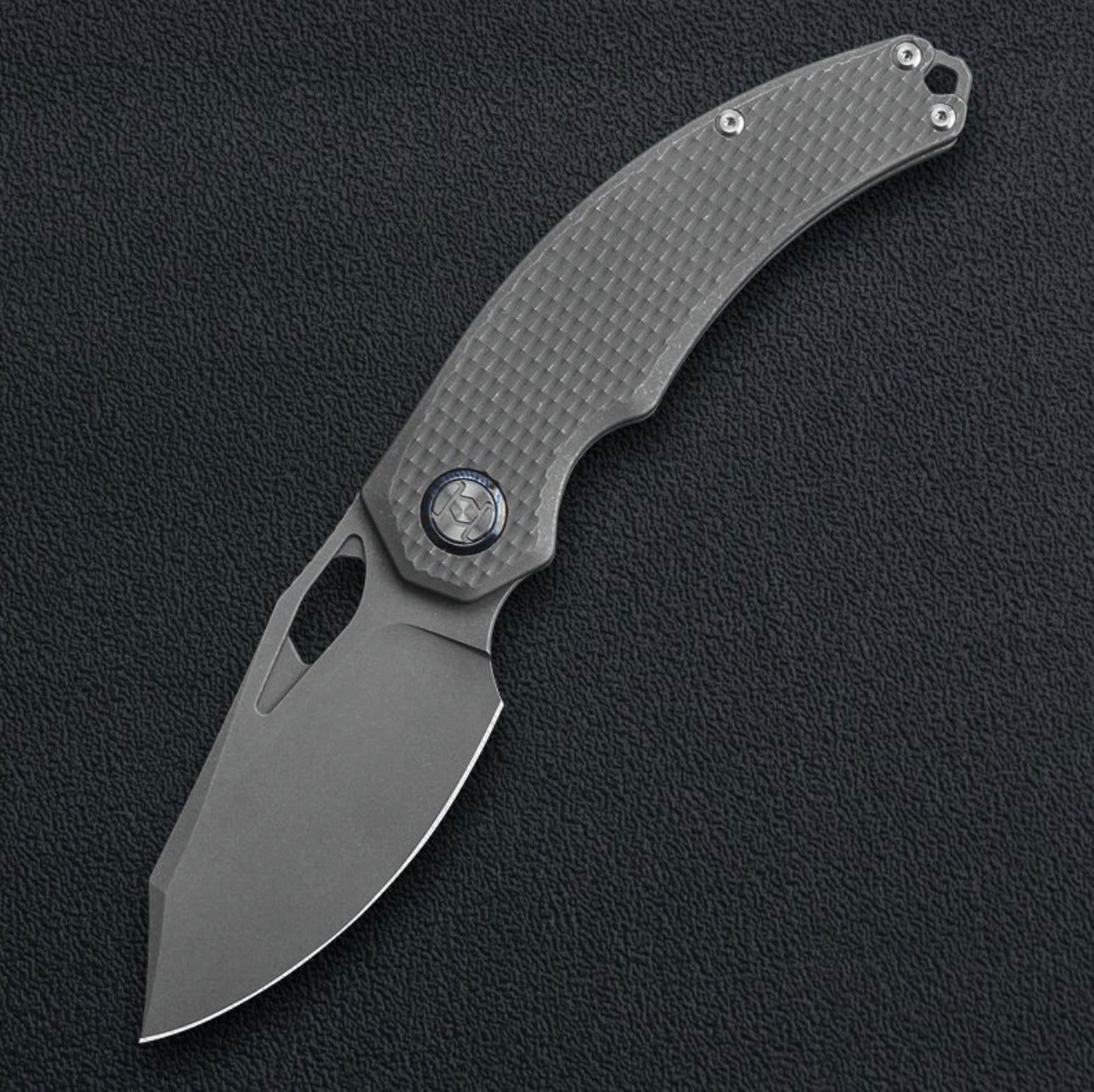 Kunwu Padre K706T-1 Folding Knife â€“ 3.34" Stonewashed Vanax Blade, Titanium Handle