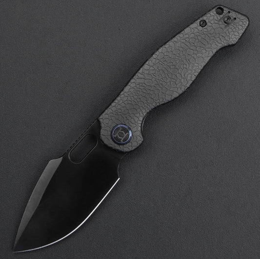 Kunwu Gringo – 3.66″ Satin DLC S390 Blade, Stonewashed DLC Titanium Handle (K712T-3)