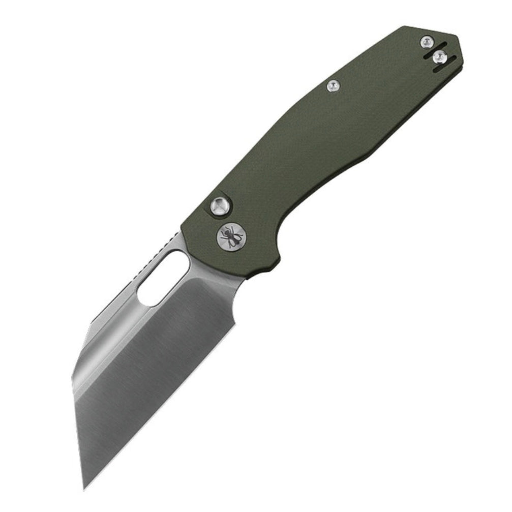 Ironfly Yolo Button Lock 3.38in 14C28N Blade Green G10 Handles VF02-GN
