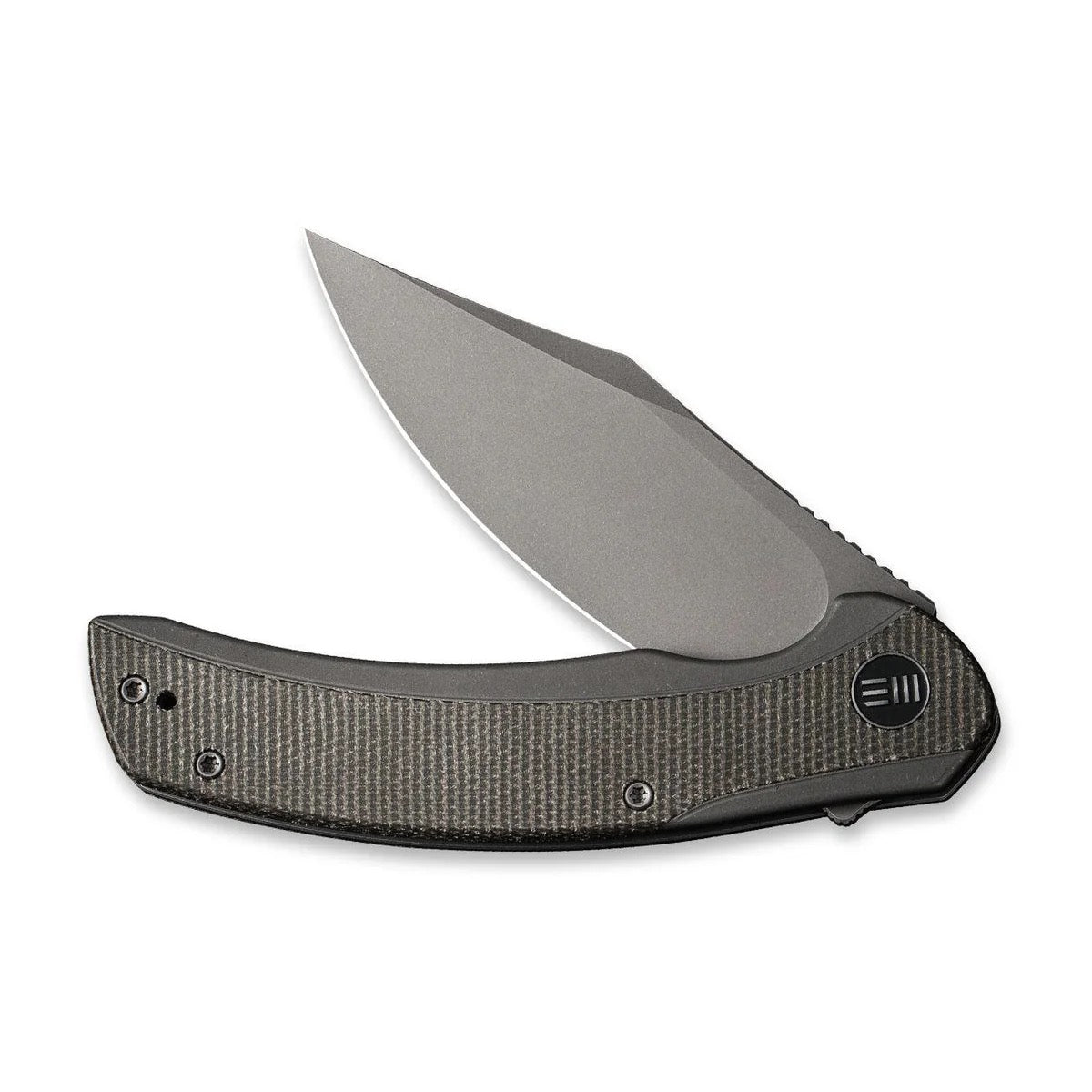 We Knife Snick WE19022F-5 Folding Knife 3.47in CPM-20CV Stonewashed Blade Titanium w/ Micarta Inlay Handles