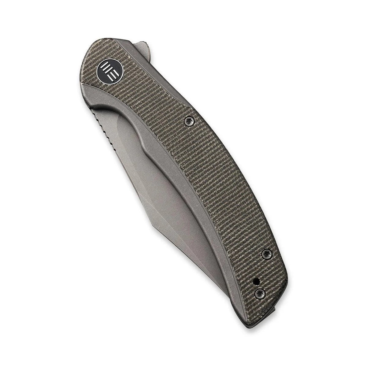 We Knife Snick WE19022F-5 Folding Knife 3.47in CPM-20CV Stonewashed Blade Titanium w/ Micarta Inlay Handles