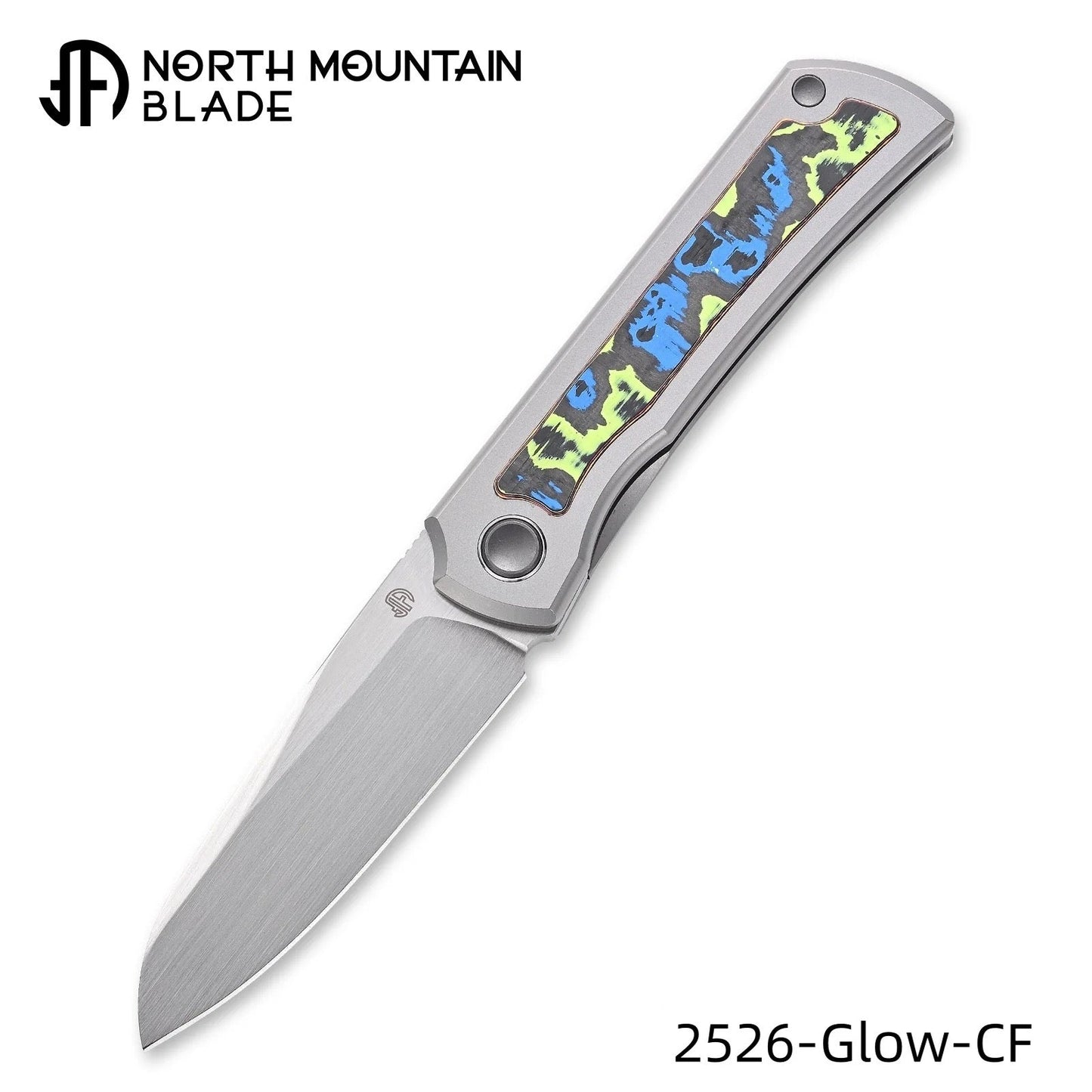 North Mountain Blade 2526-Glow-CF detail view 2 folding pocket knife
