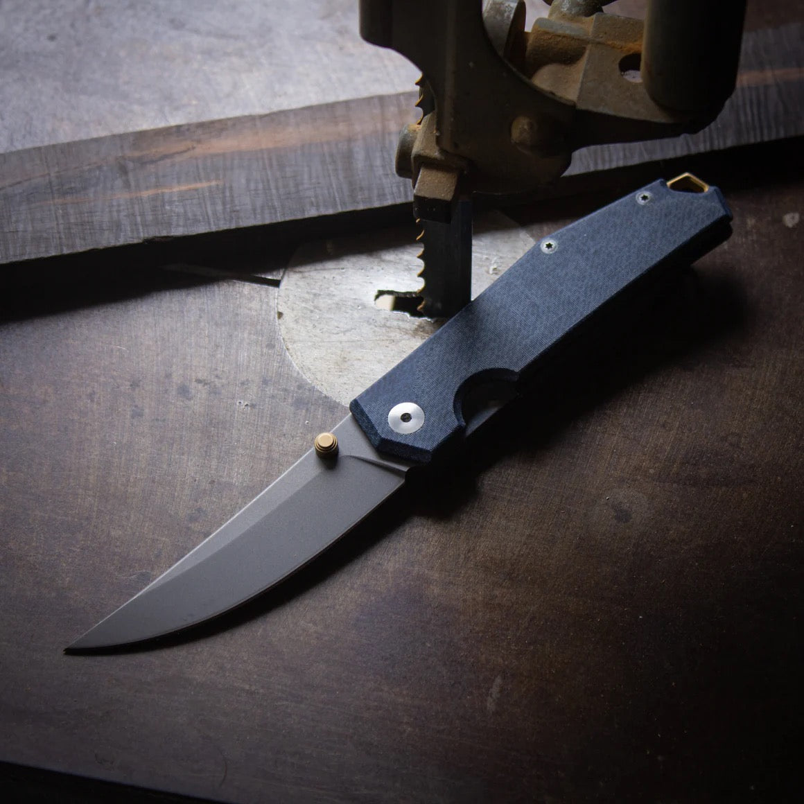 Giant Mouse ACE Clyde 3in 20CV Stonewashed Blade Denim Micarta Handles