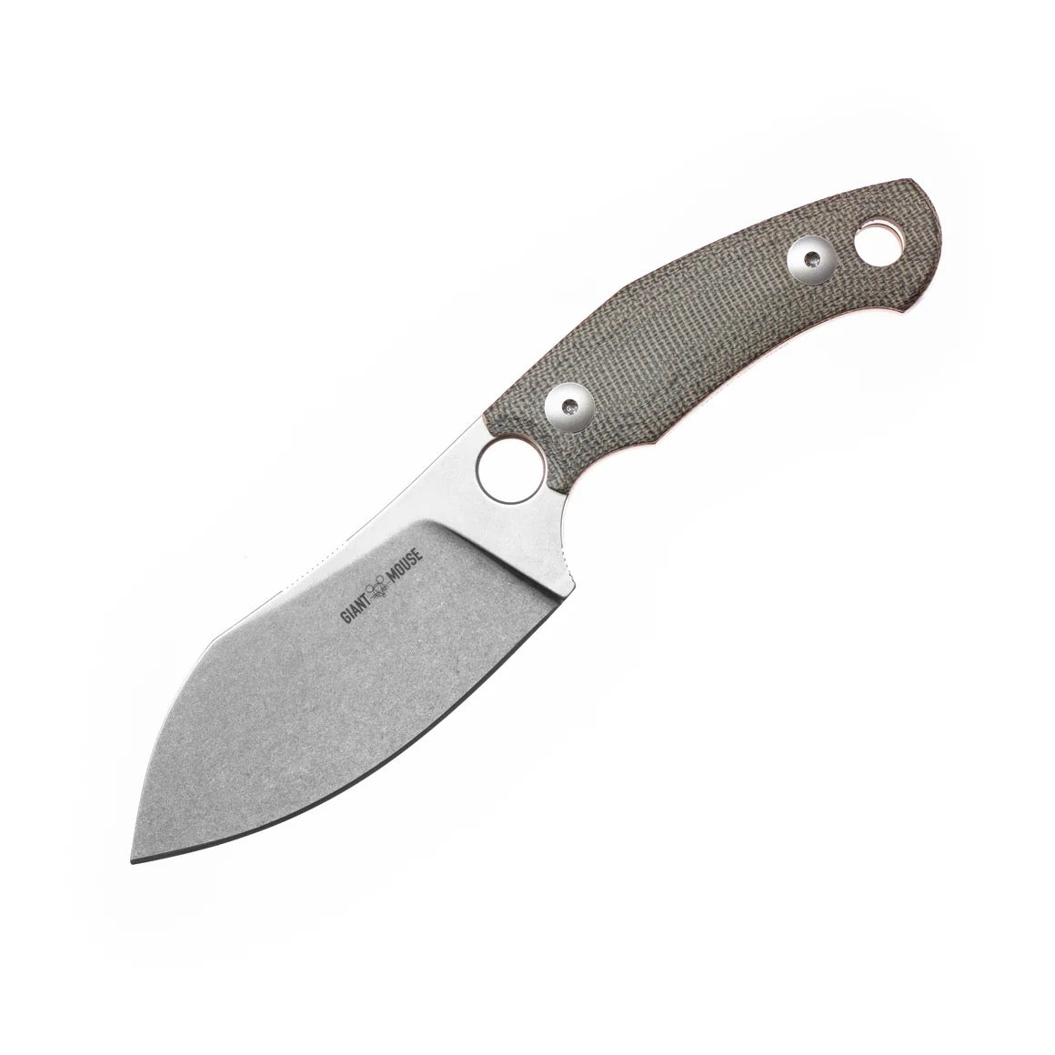Giant Mouse ACE GMF1-XL 3.47in N690 Steel Green Canvas Micarta Handle