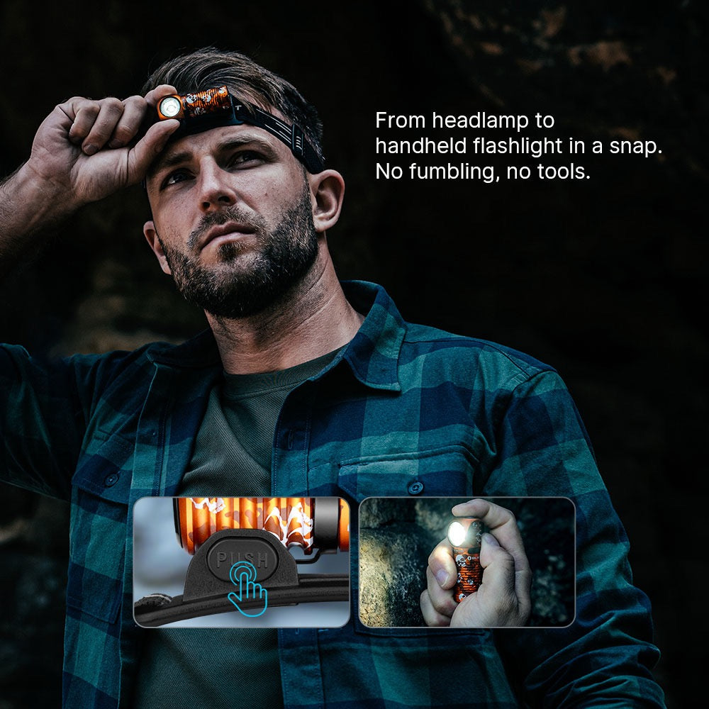 Olight Perun 3 Mini Ghost Blaze 1,250 Lumen Rechargeable Headlamp & Flashlight with Red and White LEDs