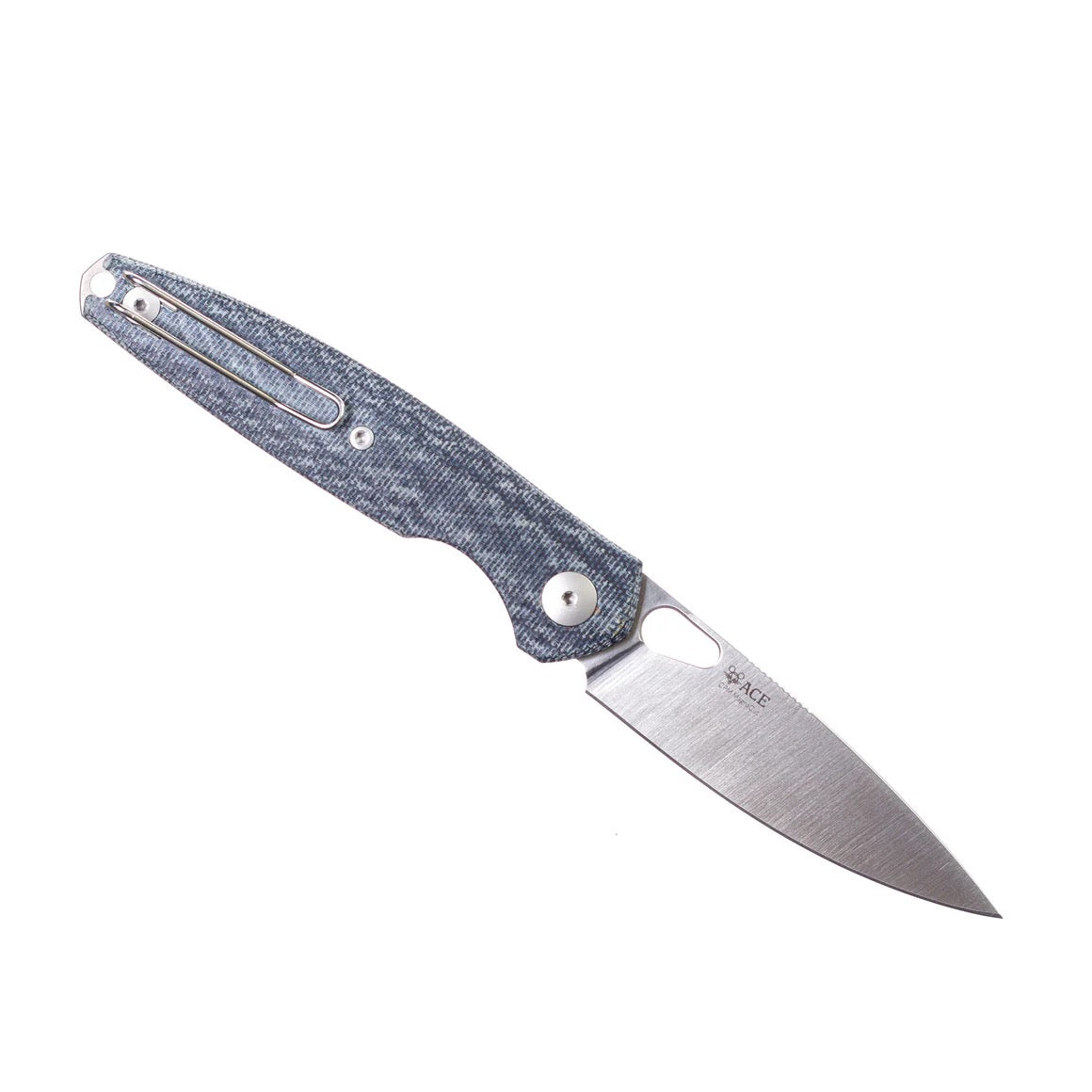 Giant Mouse ACE REO 3.32in Stonewashed CPM Magnacut Blade Denim Canvas Micarta Handle