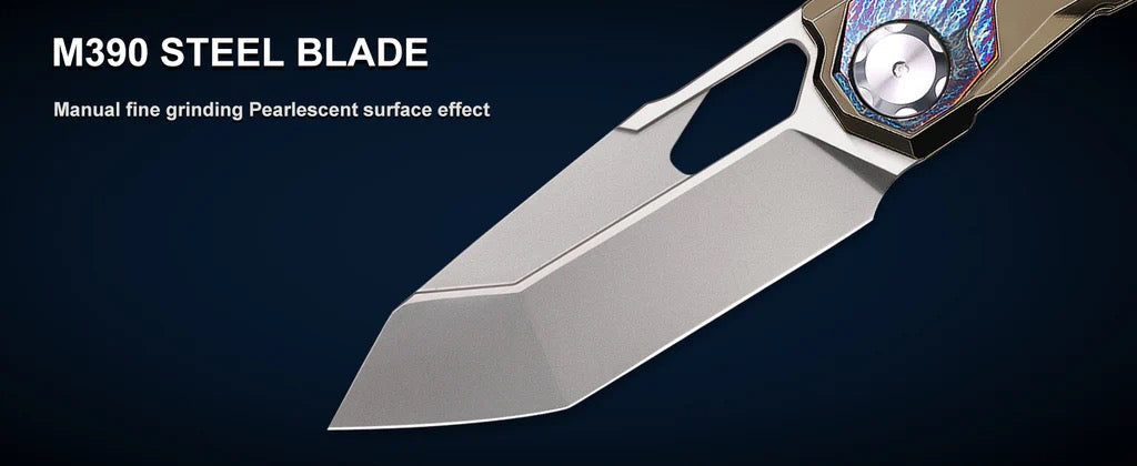 Remette RT-Peregrine Falcon 3.15in Reverse Tanto M390 Blade Titanium Handles RTT1-BGX