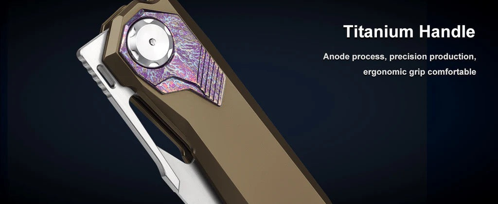 Remette RT-Peregrine Falcon 3.15in Reverse Tanto M390 Blade Titanium Handles RTT1-BGX