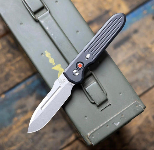 Pro-Tech 1804 Prometheus Design Werx Auto Invictus Folding Knife Magnacut Steel Black Aluminum Handles