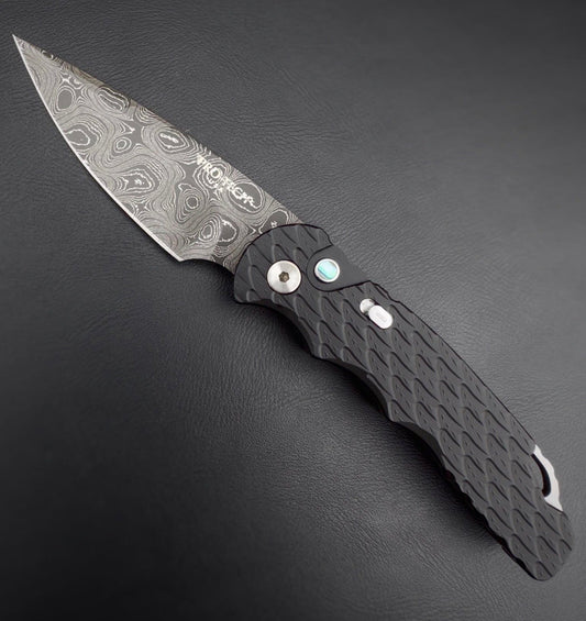ProTech T530-Dama Tactical Response 5 Nichols Damascus Steel Blade Feather Textured Handles