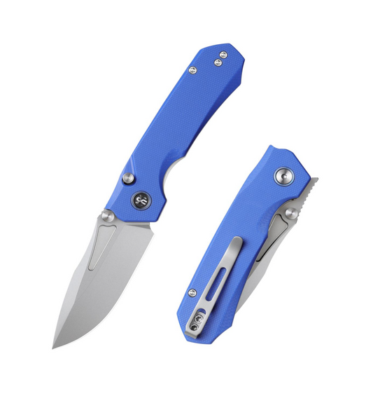 Remette RNGD4 folding knife with blue handle and stainless steel blade
