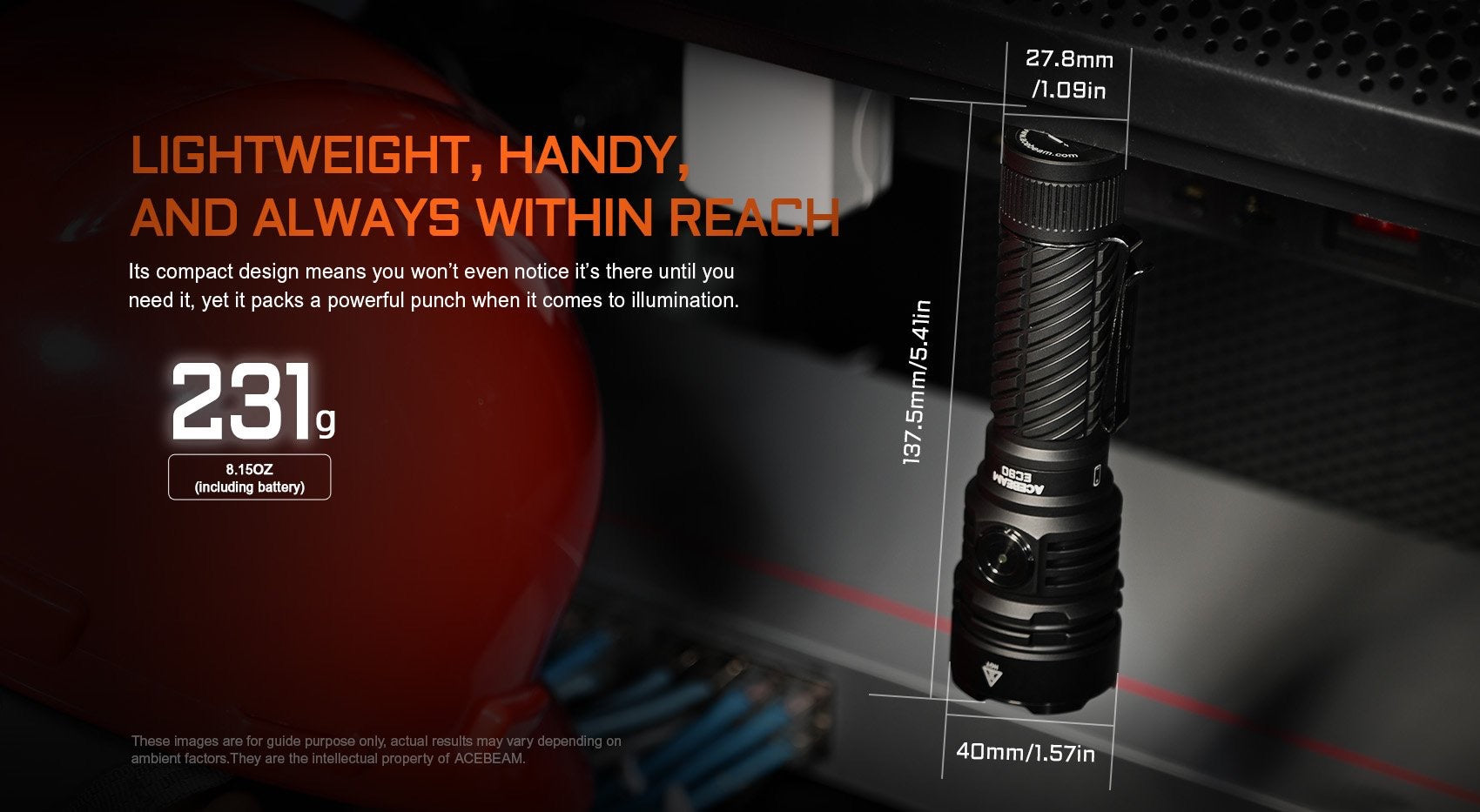 Acebeam EC90 flashlight features overview