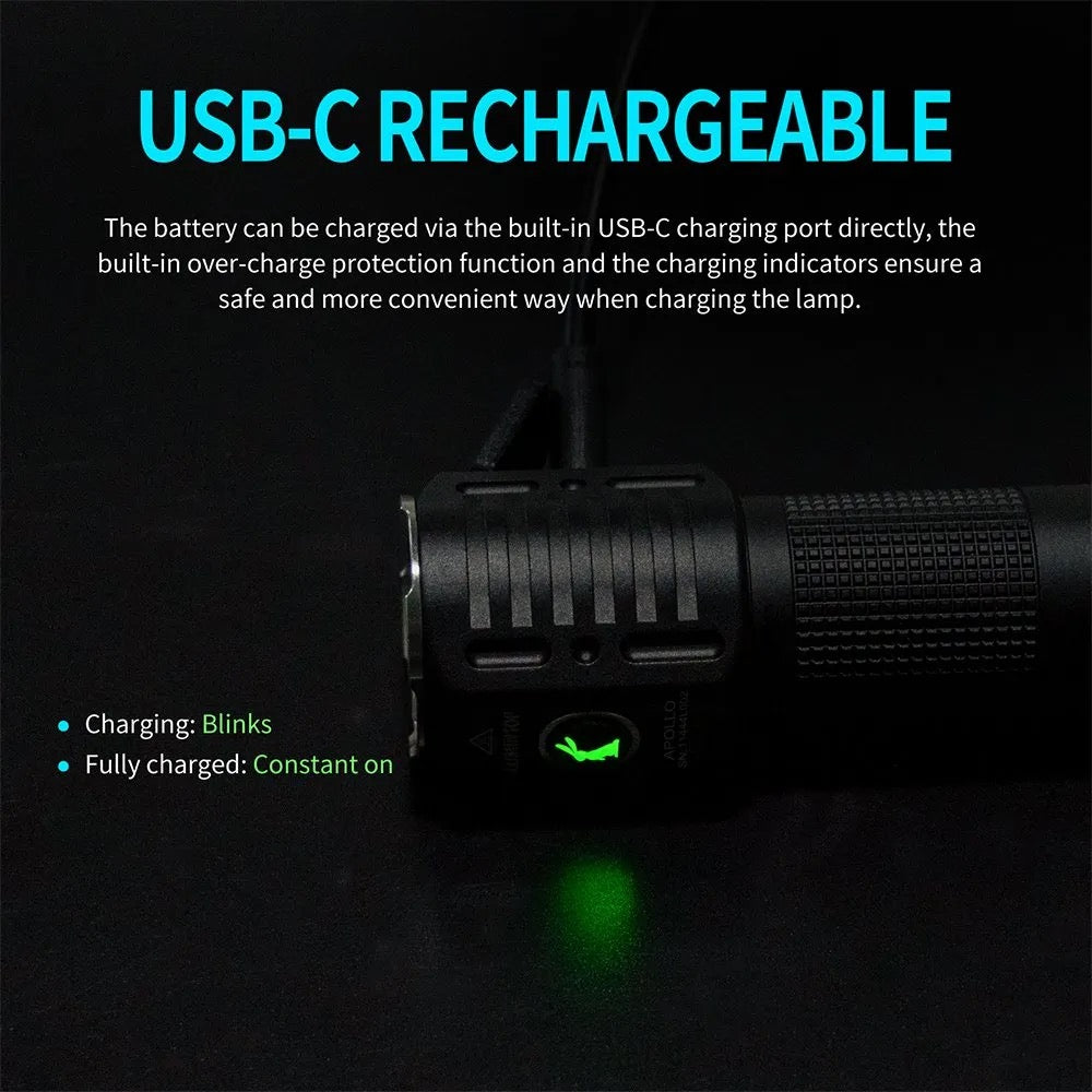 Lumintop Apollo V2 1300 Lumen USB-C Rechargeable Flashlight