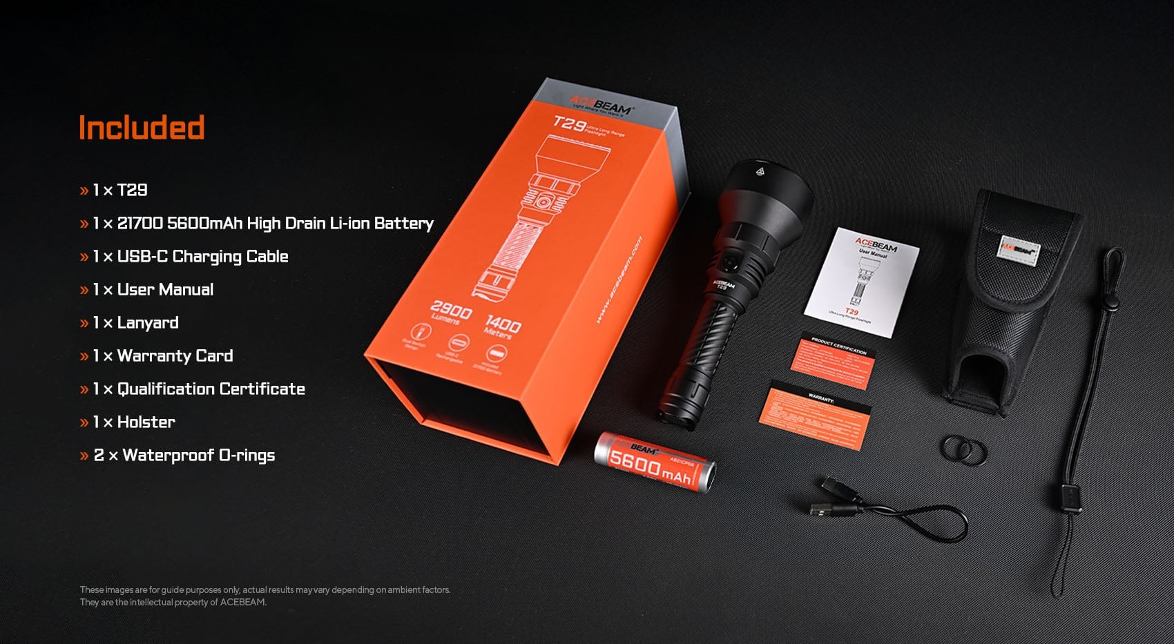 Acebeam T29 package contents