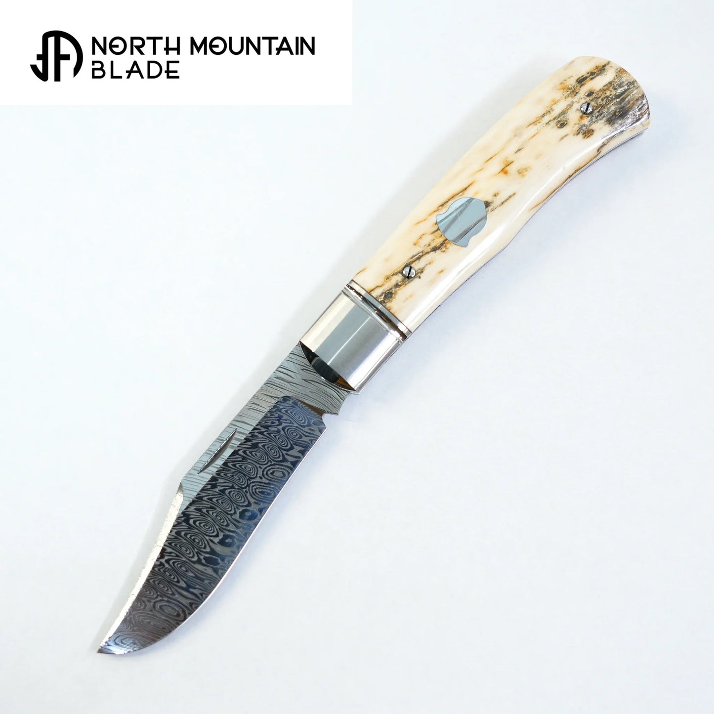 North Mountain Blade LANNY-Damasteel-Mammoth front view folding knife
