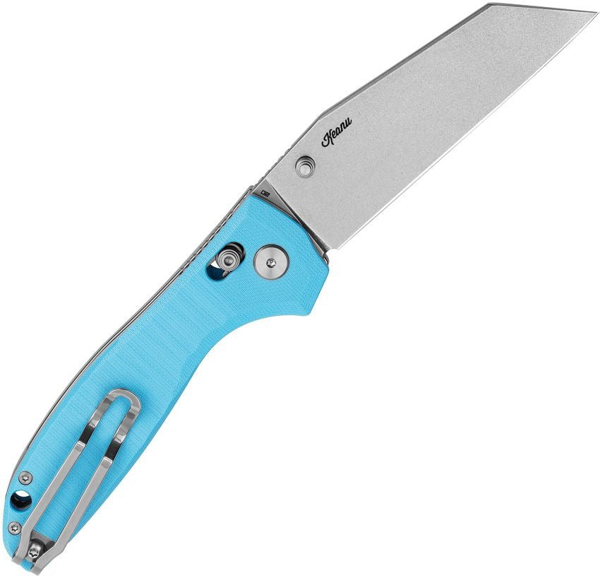 BESTECH Liger BG61D Light Blue G10 Handle 3.61 in Stonewashed D2 Blade