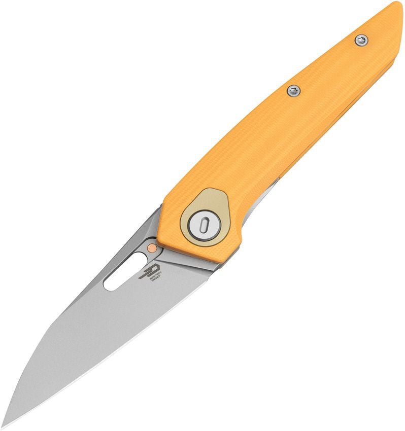 BESTECH VK-VOID G10 BG63A Yellow G10 Handle 2.854" Bead Blasted M-CUT Blade