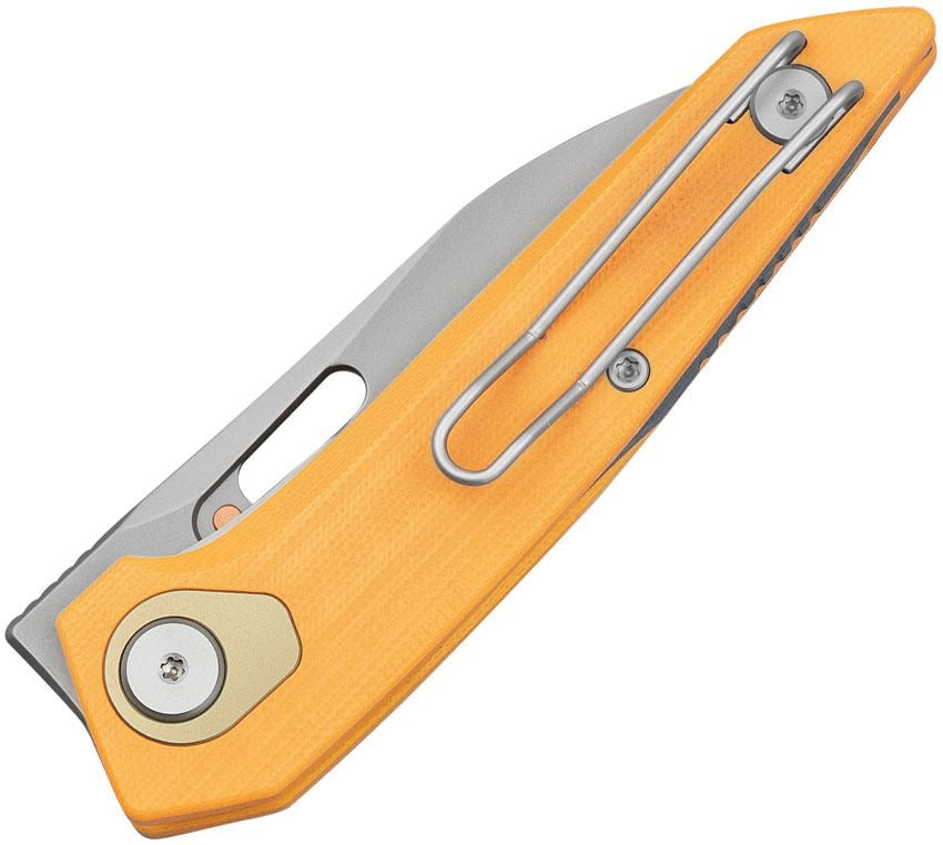 BESTECH VK-VOID G10 BG63A Yellow G10 Handle 2.854" Bead Blasted M-CUT Blade