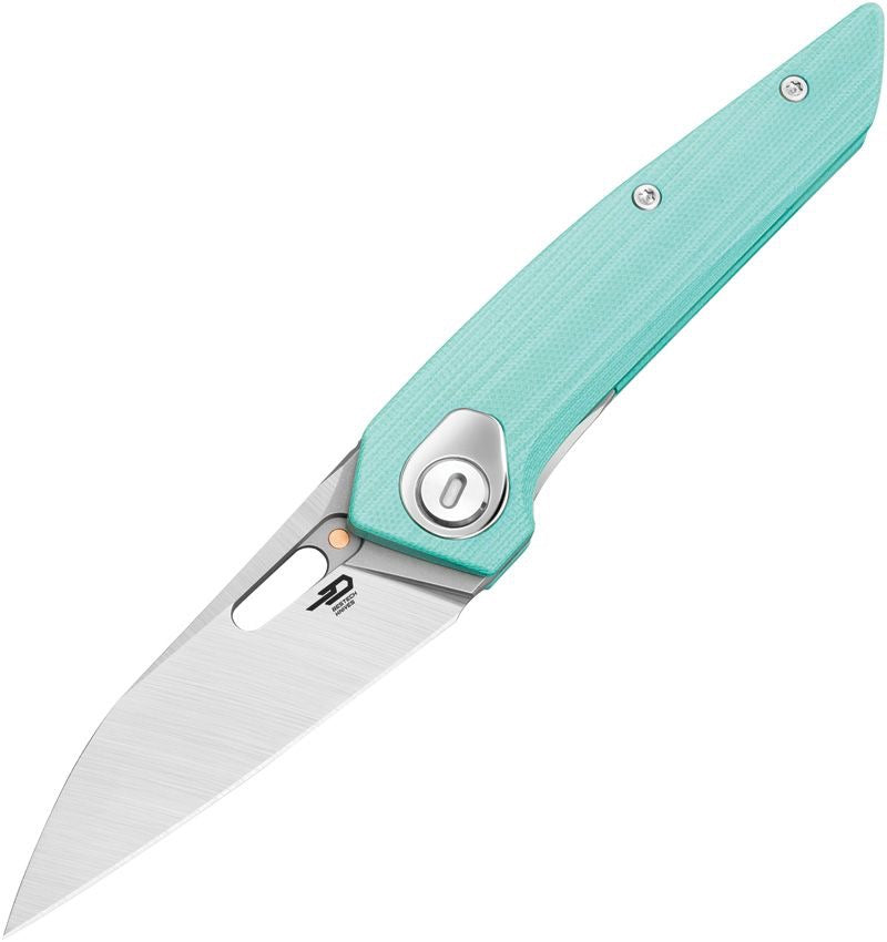 BESTECH VK-VOID G10 BG63B Aqua G10 Handle 2.854" Satin+Bead Blasted M-CUT Blade