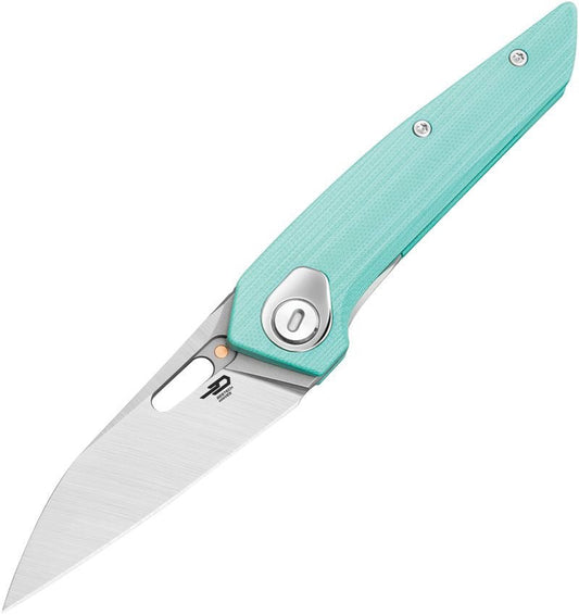 BESTECH VK-VOID G10 BG63B Aqua G10 Handle 2.854" Satin+Bead Blasted M-CUT Blade